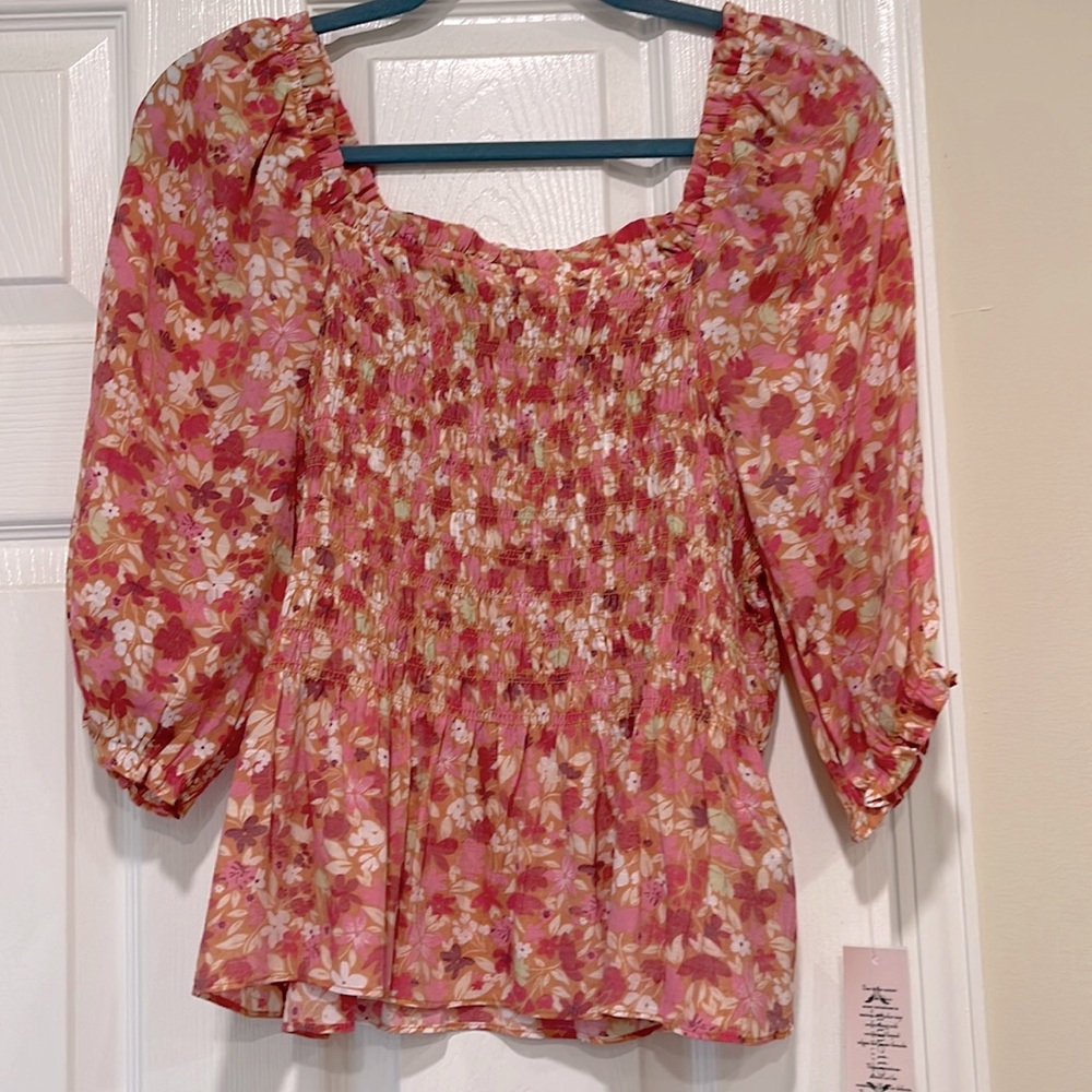 BRAND NEW NANETTE LEPORE FLORAL SUMMER TOP